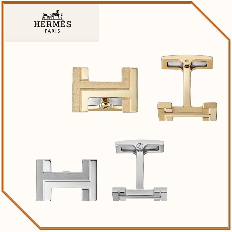 HERMES∽Boutons de manchettes H au Careカフリンクス_パリ速達 Hermes】カフリンクス Boutons de manchettes H au Carre