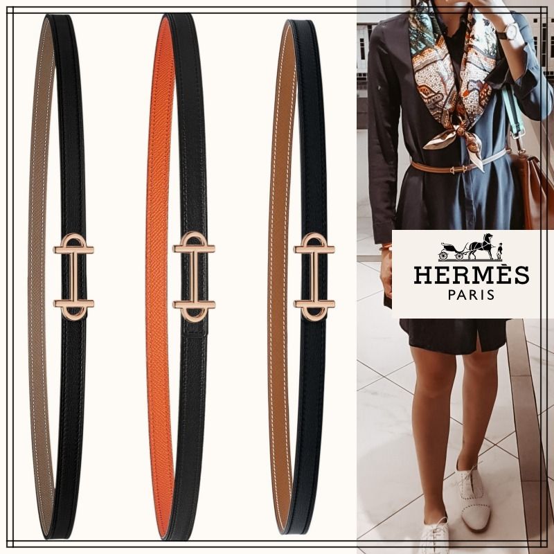 日本入手困難】HERMRSリバーシブルベルト13 バックル付き