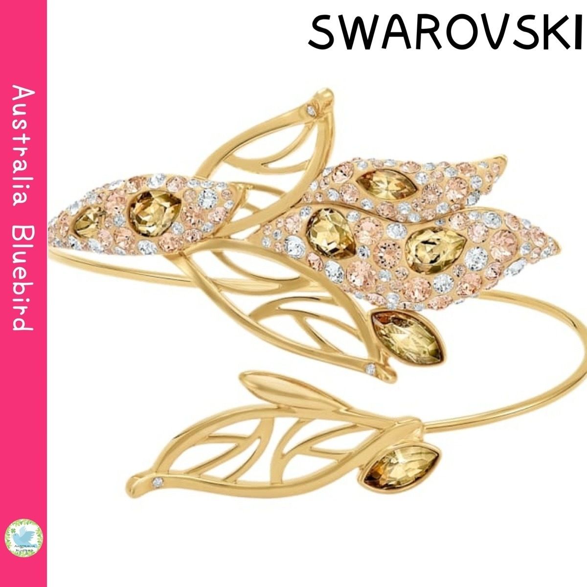 関税込み/セール☆SWAROVSKI☆Graceful Bloom 花びら バングル