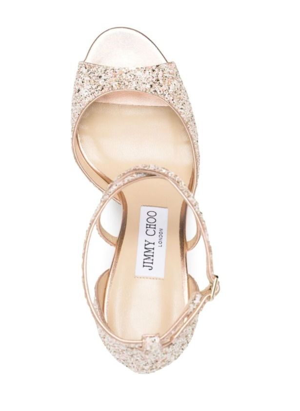 JIMMY CHOO ジミーチュウ EMSY 85 サンダル レザー グリッター (Jimmy JIMMY CHOO ジミーチュウ EMSY 85 サンダル レザー グリッター (Jimmy
