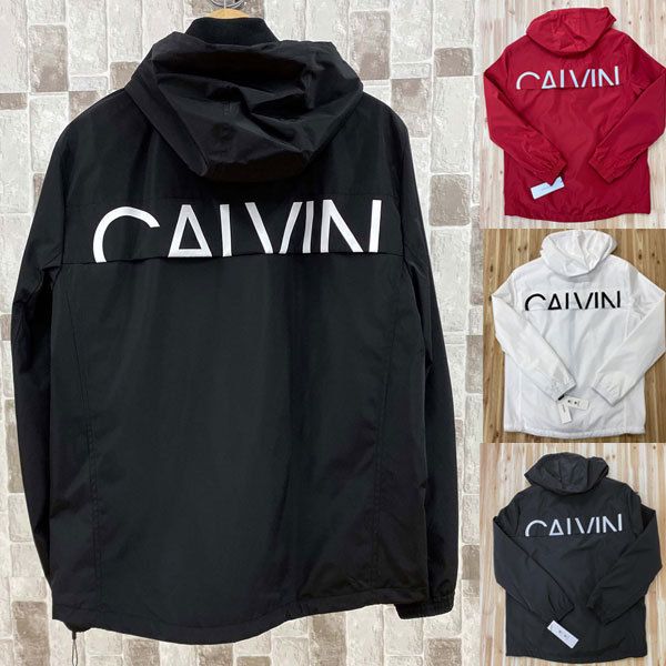 Calvin Klein CK バックプリント ナイロン ウィンドブレーカー (Calvin Calvin Klein CK バックプリント ナイロン ウィンドブレーカー (Calvin