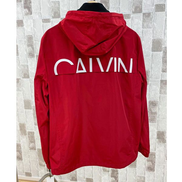 Calvin Klein CK バックプリント ナイロン ウィンドブレーカー (Calvin Calvin Klein CK バックプリント ナイロン ウィンドブレーカー (Calvin