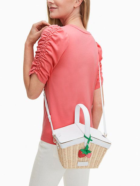 kate spade】いちごストロー*ピクニックバスケット (kate spade new が購入できます ケイトスペード カゴバッグ いちご ピクニック ショルダーバッグ