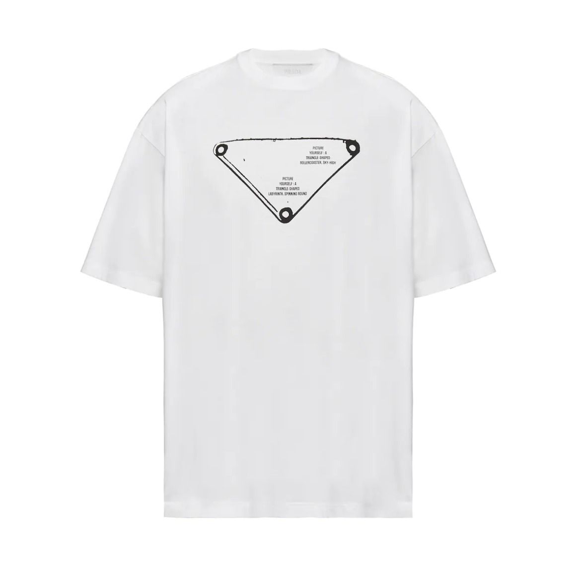 PRADA トライアングルロゴ プリント コットンTシャツ 直営店買付 ...
