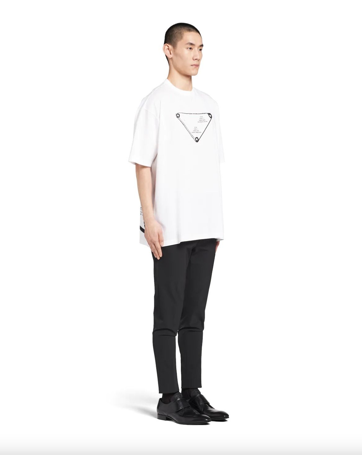 PRADA トライアングルロゴ プリント コットンTシャツ 直営店買付 ...
