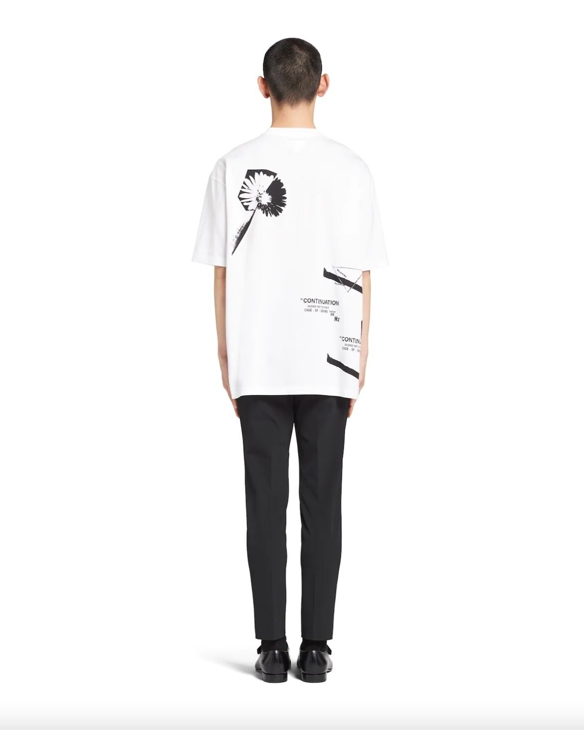 PRADA トライアングルロゴ プリント コットンTシャツ 直営店買付 ...