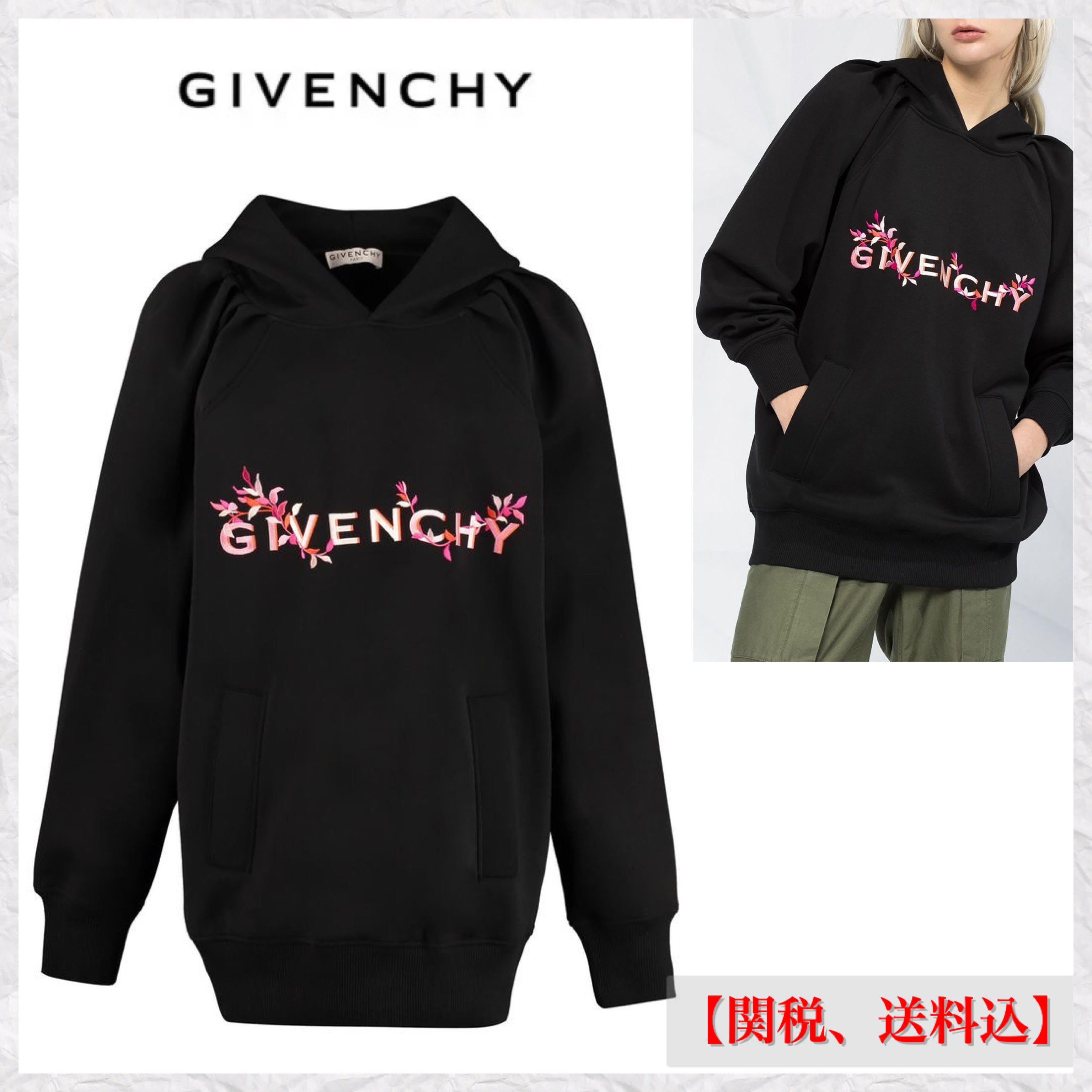 SALE】GIVENCHYジバンシー☆刺繍ロゴパーカーブラック (GIVENCHY SALE】GIVENCHYジバンシー☆刺繍ロゴパーカーブラック (GIVENCHY