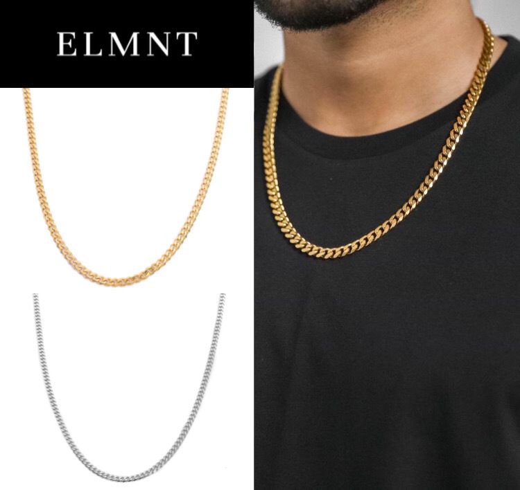 関税/送料込み【ELMNT】カーブリンクチェーンネックレス 18k (ELMNT