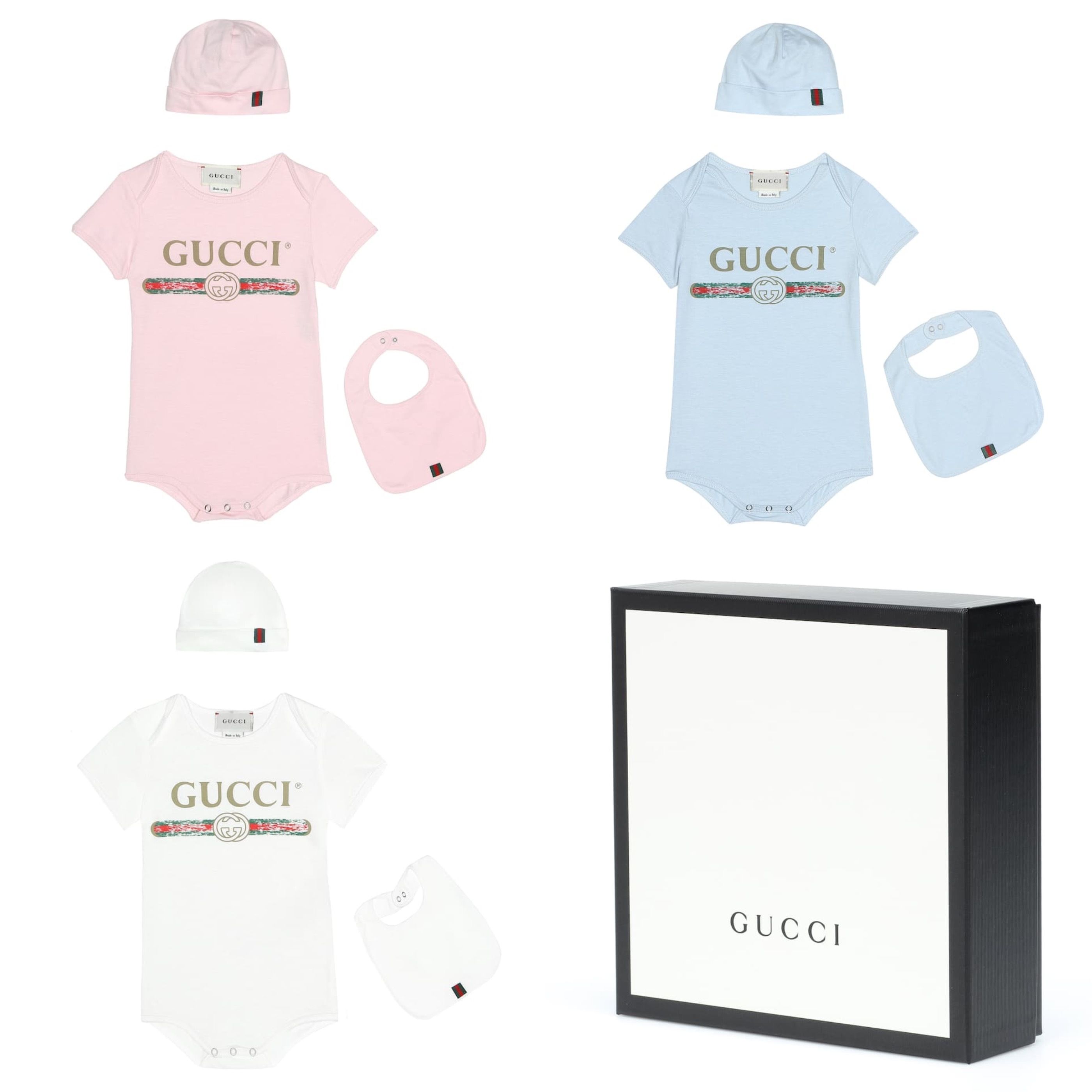 GUCCI コットン ボディスーツ スタイ 帽子 セット (GUCCI/ベビー