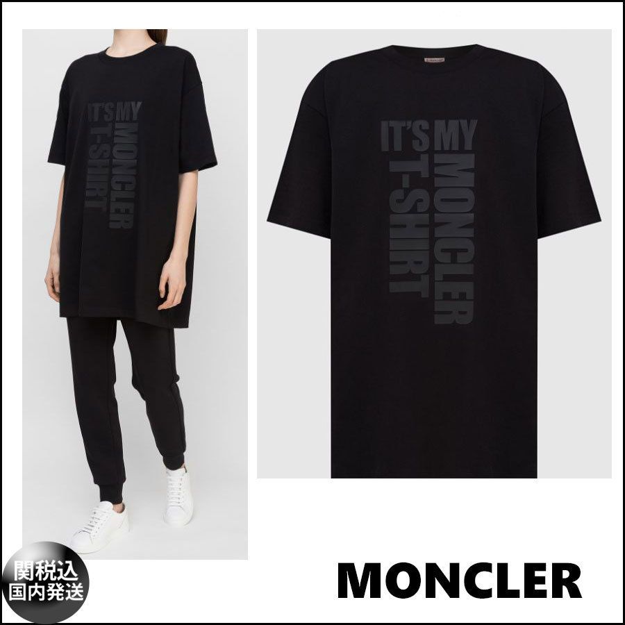すぐ届く♡MONCLER オーバーサイズロゴTシャツ ブラックXS (MONCLER/T