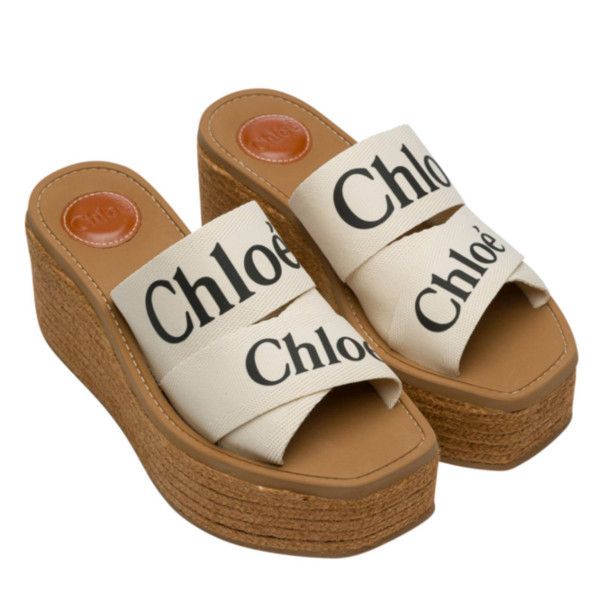 Chloe】キャンバス WOODY ウェッジミュール クロエ (Chloe/サンダル Chloe】キャンバス WOODY ウェッジミュール クロエ (Chloe/サンダル