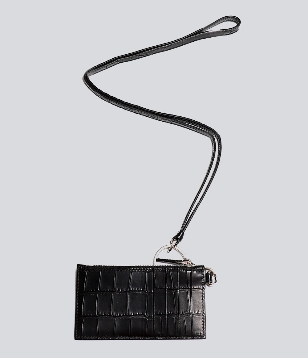 BALENCIAGA クロコ エンボス カードケース付きキーリング (BALENCIAGA ...
