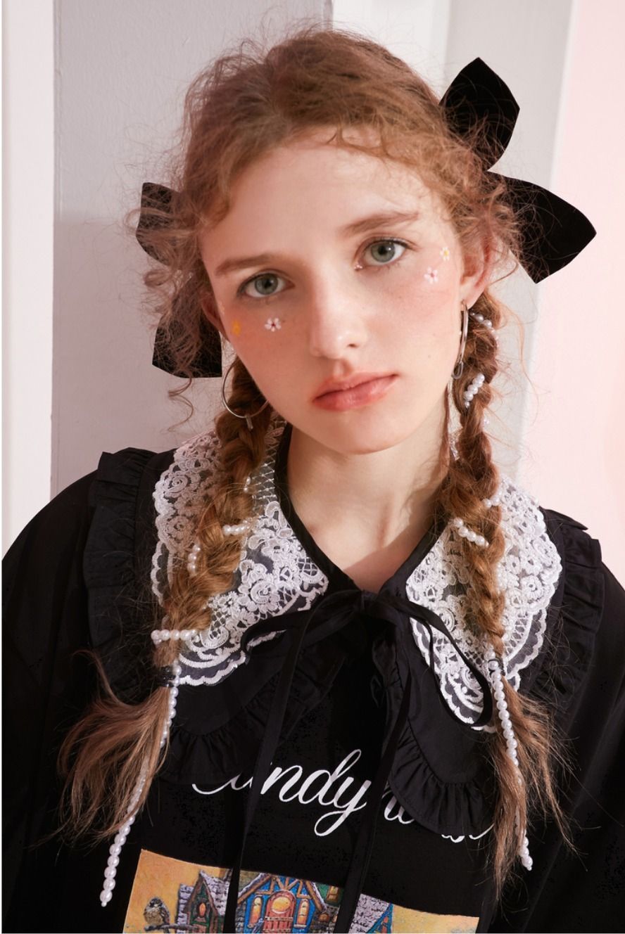ELF SACK エルフサック☆レース 付け襟 フリル Tシャツ ワンピ (ELF ELF SACK エルフサック☆レース 付け襟 フリル Tシャツ ワンピ (ELF