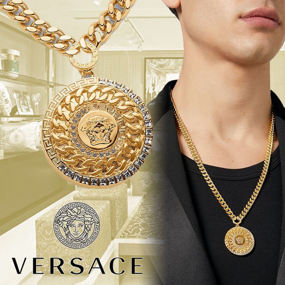 VERSACE】チェーンド メドゥーサ クリスタル ネックレス (VERSACE VERSACE】チェーンド メドゥーサ クリスタル ネックレス (VERSACE