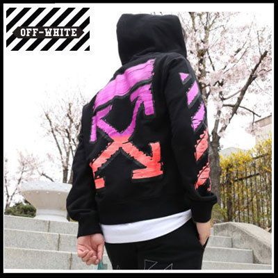 オフホワイト) ジップアップ パーカー OMBE001R21FLE002 (Off-White クリアランス最安 フーディ パーカー off-white パーカー