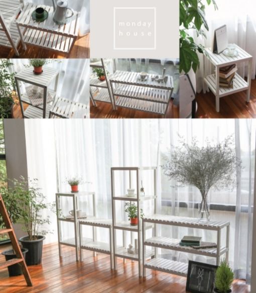 韓国発送] monday house 木製 棚4colors (横2段) 800サイズ