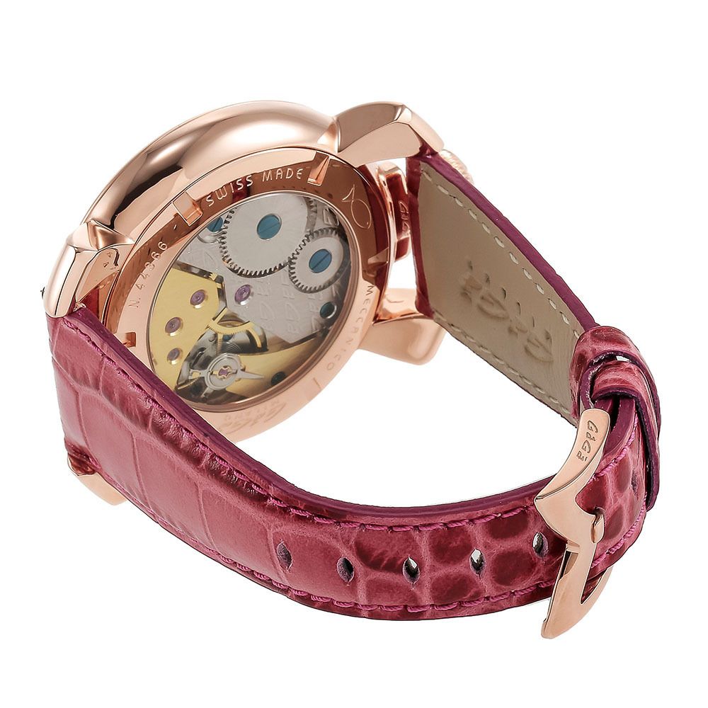 ガガミラノ 時計 48MM モザイク 自動巻き 腕時計 ピンク カーフ (GaGa ガガミラノ 時計 48MM モザイク 自動巻き 腕時計 ピンク カーフ (GaGa