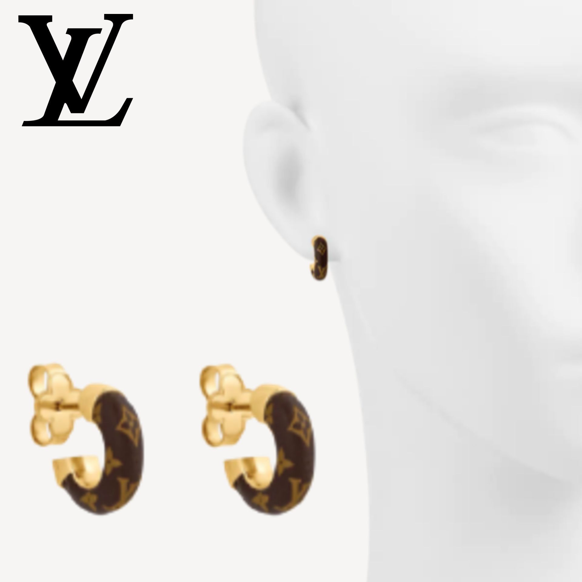 ◇NEW◇ LOUIS VUITTON モノグラム フープピアス ゴールド (Louis セールの通販 ルイヴィトン モノグラム フープピアス ネックレス