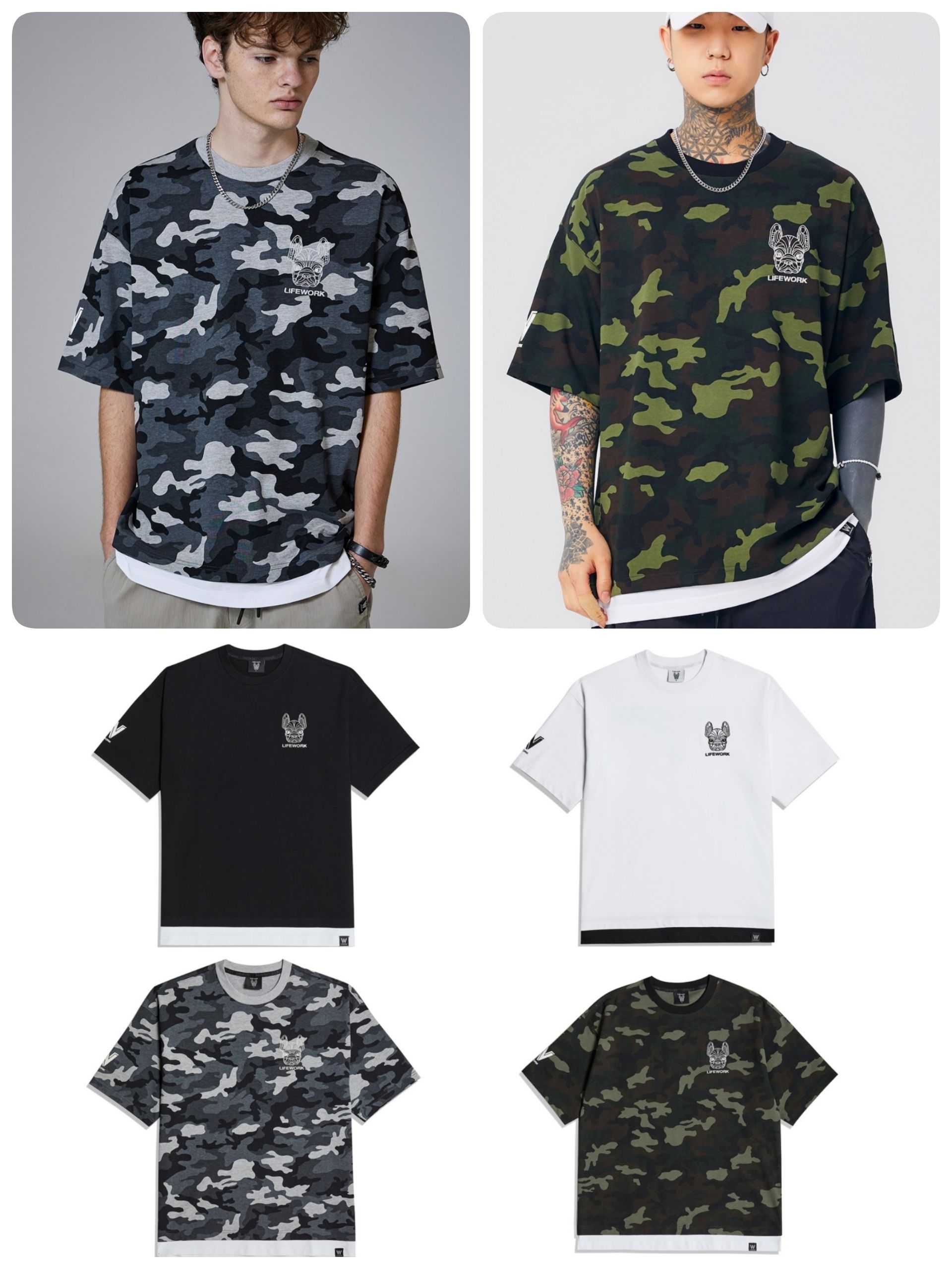 韓国ファッション◇LIFEWORK 半袖Tシャツ◇4カラー送料無料 韓国ファッション◇LIFEWORK 半袖Tシャツ◇4カラー送料無料
