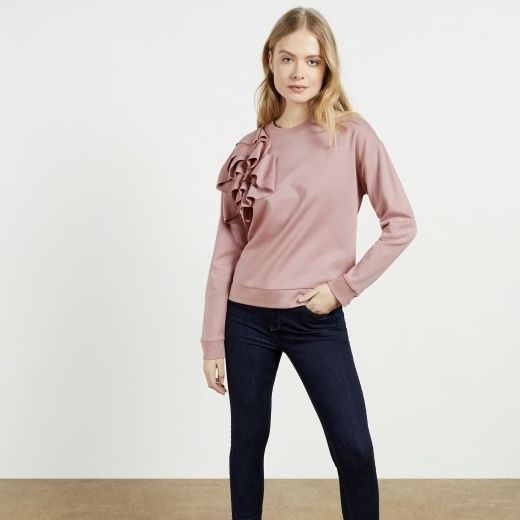 TED BAKER】OZAI フリル付き スウェット ピンク (TED BAKER/スウェット TED BAKER】OZAI フリル付き スウェット ピンク (TED BAKER/スウェット
