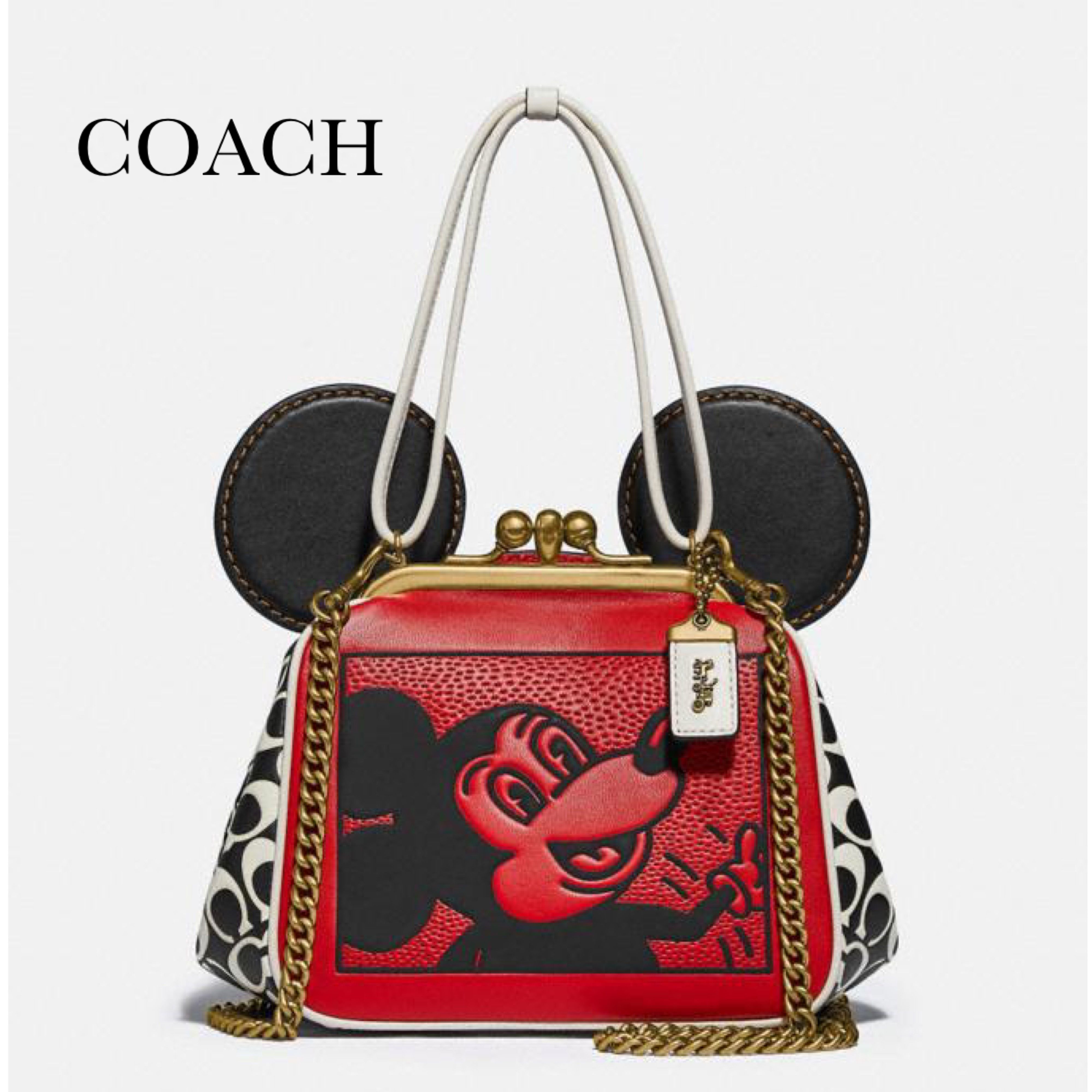 【超特価sale開催】 キース ミッキー 【新品】COACH ヘリング レッド バッグ キスロック - ショルダーバッグ