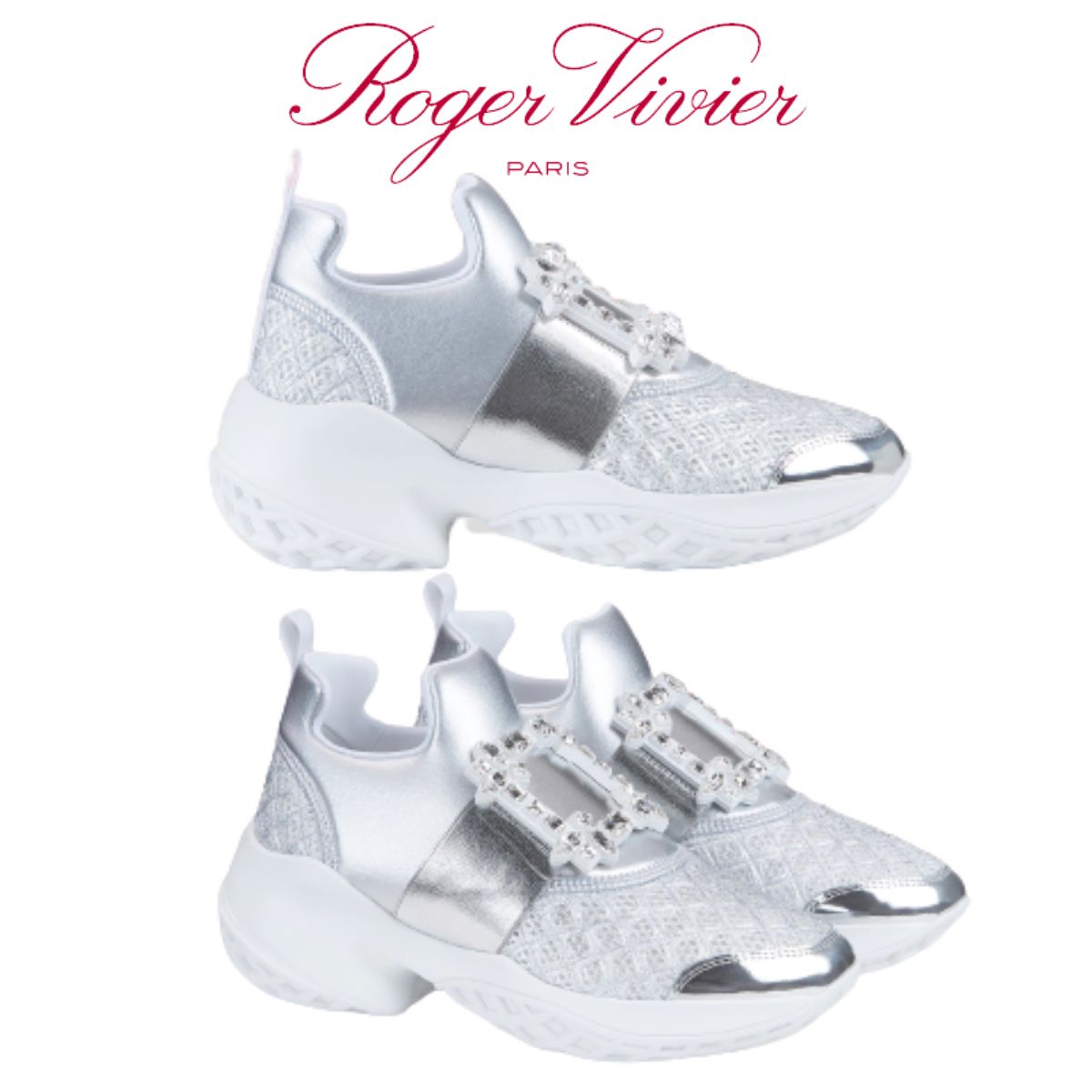 Roger Viver】「ヴィヴ ラン」ストラス バックルスニーカー (Roger Roger Viver】「ヴィヴ ラン」ストラス バックルスニーカー (Roger