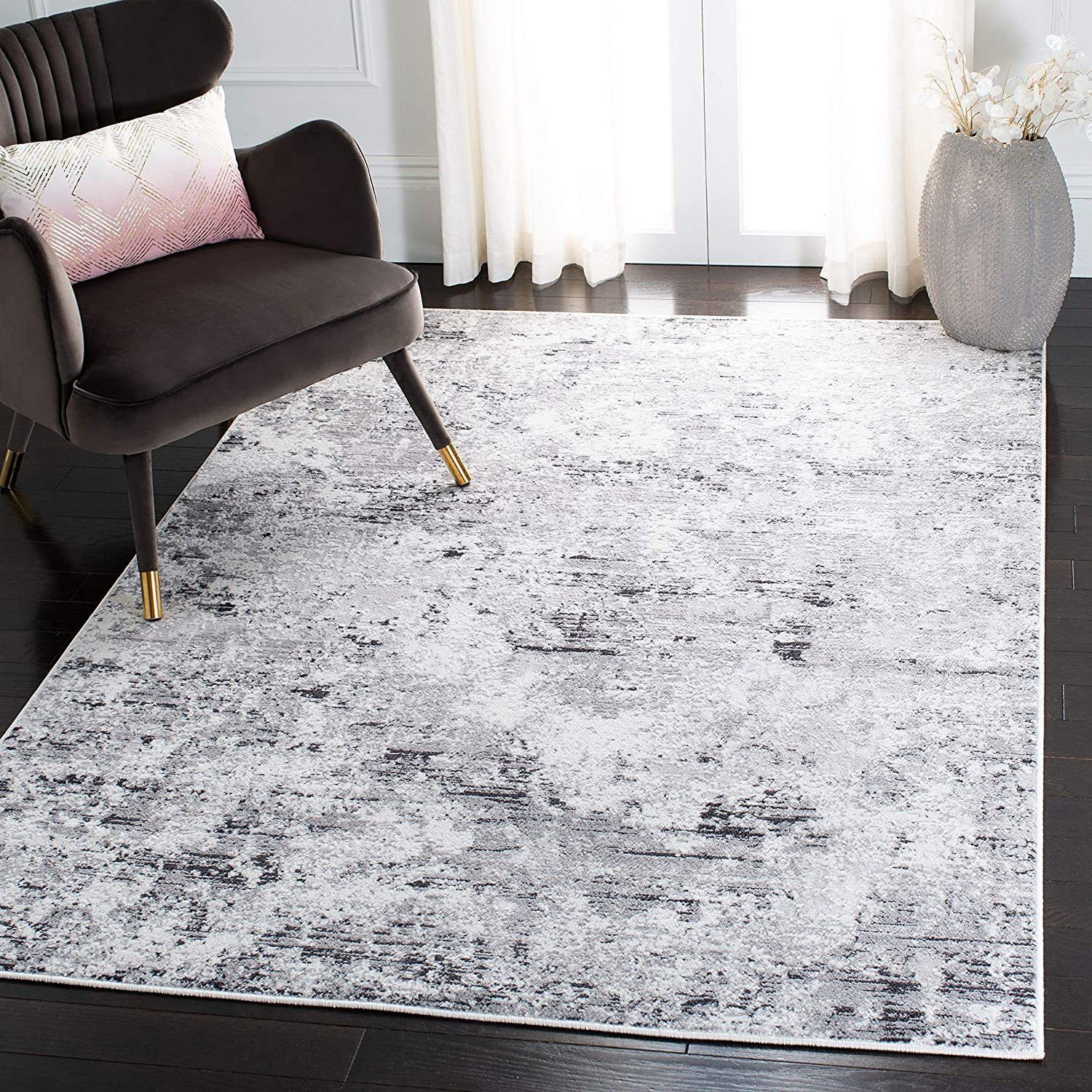 Amelia705 長方形ラグ グレー&アイボリー 122cm×183cm (SAFAVIEH/ラグ Amelia705 長方形ラグ グレー&アイボリー 122cm×183cm (SAFAVIEH/ラグ