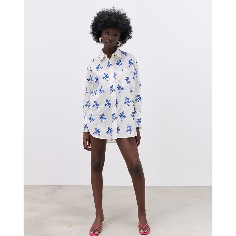 ポケット エンブロイダリーシャツ//ZARA// (ZARA/ブラウス・シャツ ポケット エンブロイダリーシャツ//ZARA// (ZARA/ブラウス・シャツ