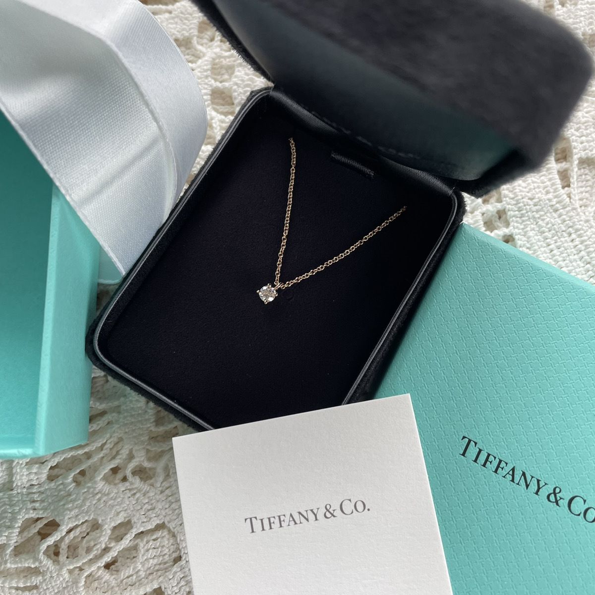 国内発すぐ届く☆Tiffany&Co.ソリティア ダイヤペンダント0.17ct ...