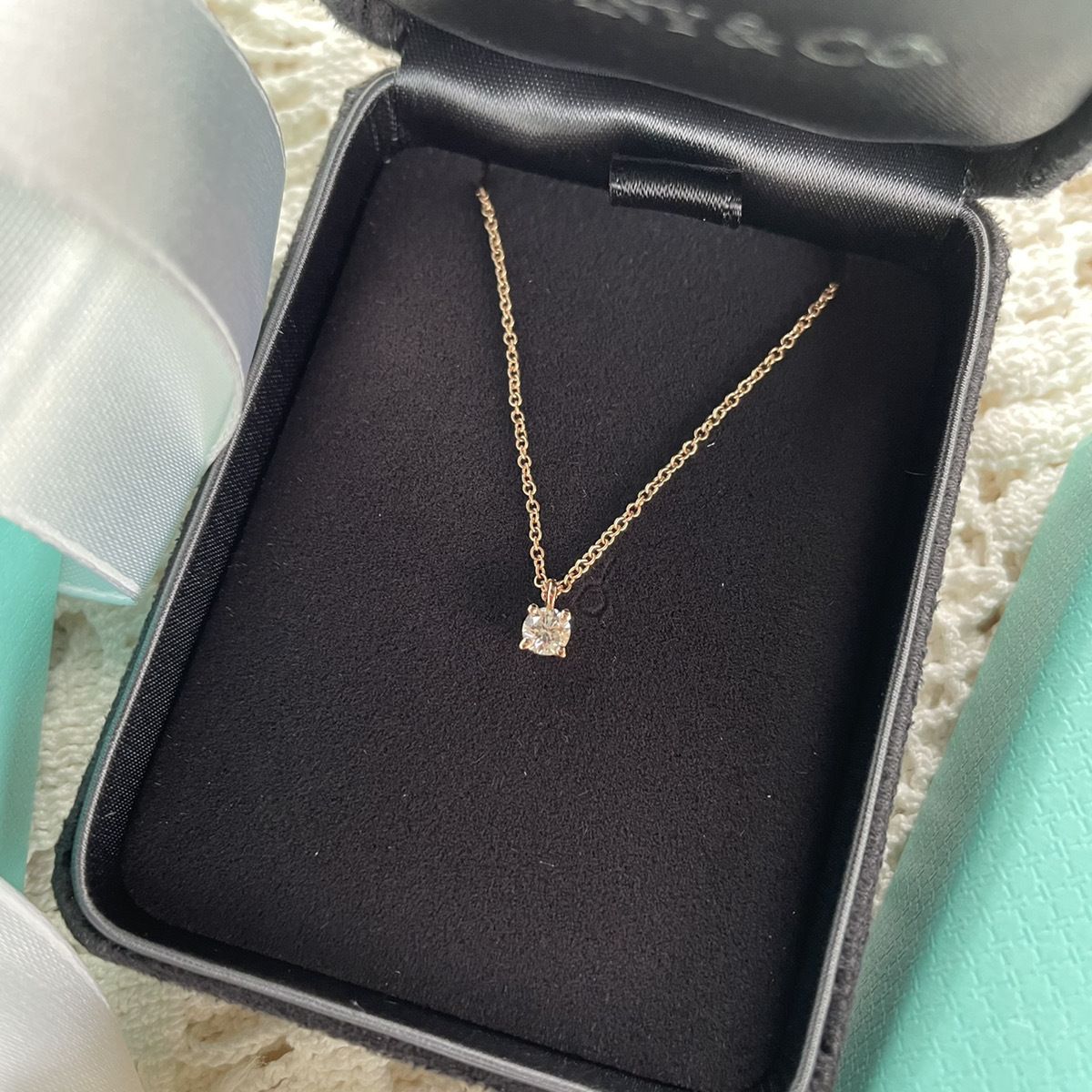 国内発すぐ届く☆Tiffany&Co.ソリティア ダイヤペンダント0.17ct ...