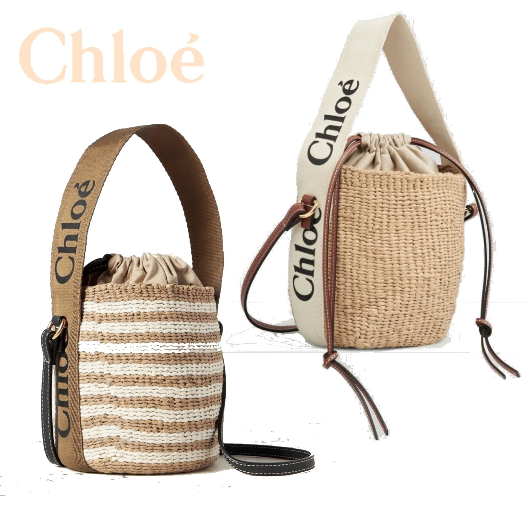 送料込/関税込■Chloe■Woody キャンバススライド Chloé Large Woody Tote Bag In Natural Fibers | Chloé US