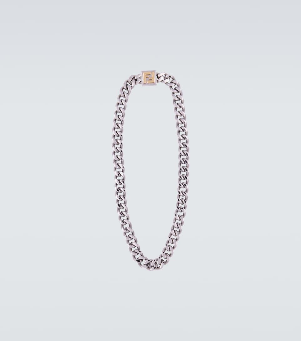 ☆FENDI☆パラジウム ゴールドカラー ネックレス FFモチーフ (FENDI ☆FENDI☆パラジウム ゴールドカラー ネックレス FFモチーフ (FENDI