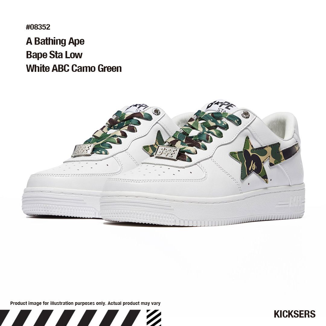 ベイプスタ カモ!A Bathing Ape Bape Sta Low White ABC Camo (A 大きな割引 STA™️ BAPE ABC エイプ カモ スタ 26cm ベイプ CAMO スニーカー
