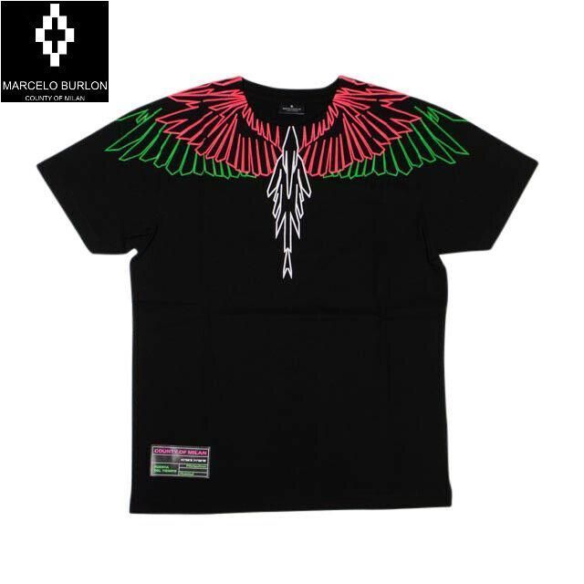 マルセロバーロン フェザープリントカットソー Tシャツ ブラック 100%安い マルセロバーロン メンズM〜L程度 Tシャツ Tシャツ/カットソー(半袖/袖なし)