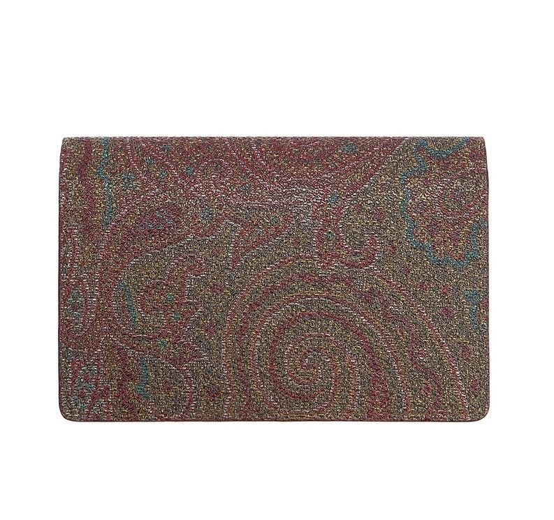 ETRO*エトロ カードケース 名刺入れ ペイズリー グレー 水色 箱あり