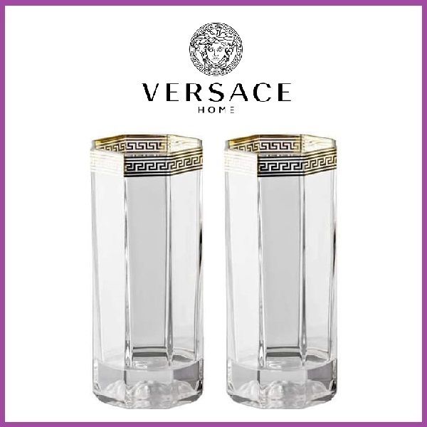 《関税込》VERSACE★Meandre d`Or トール グラス 2個セット 《関税込》VERSACE★Meandre d`Or トール グラス 2個セット