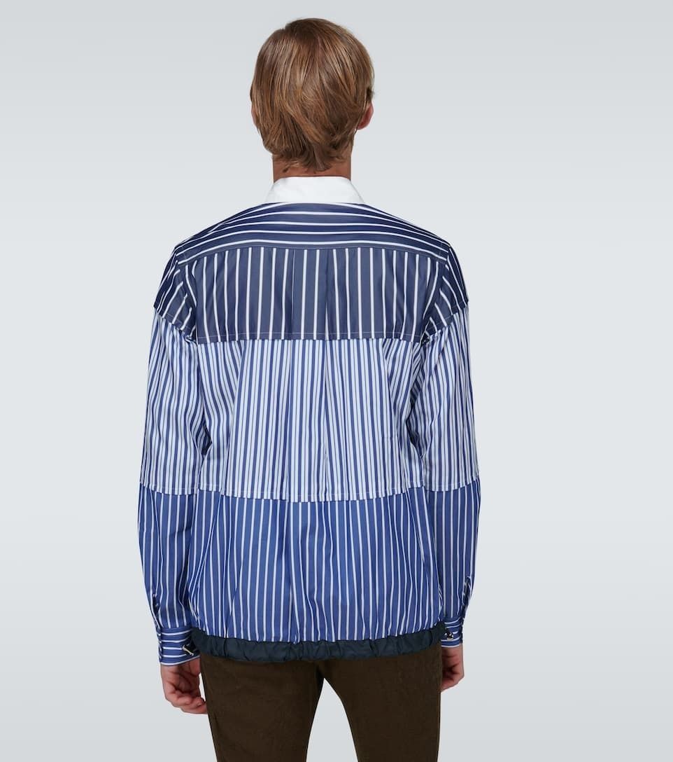 関税送料込!【sacai】サカイ パッチワーク ストライプ シャツ (sacai 100%の保証 sacai ストライプデニムシャツ その他