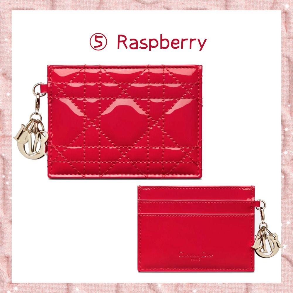 ◇LADY DIOR◇ カードホルダー パテントカナージュ カーフスキン (Dior ...