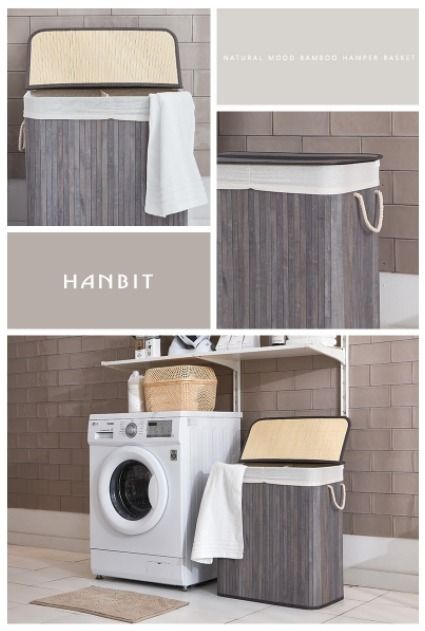 [Hanbit Carpet] 特大 ラタン 洗濯かご クリップ型 3カラー Hanbit Carpet] 特大 ラタン 洗濯かご クリップ型 3カラー