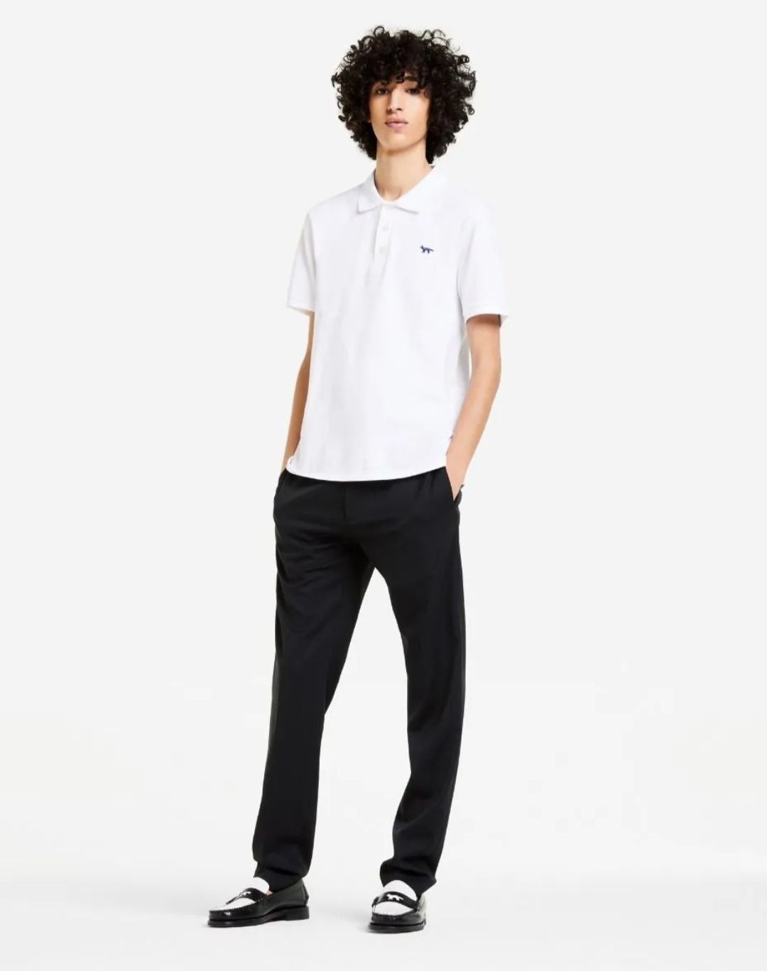 Maison Kitsune】メゾンキツネ NAVY FOX PATCH POLO ポロ (MAISON Maison Kitsune】メゾンキツネ NAVY FOX PATCH POLO ポロ (MAISON