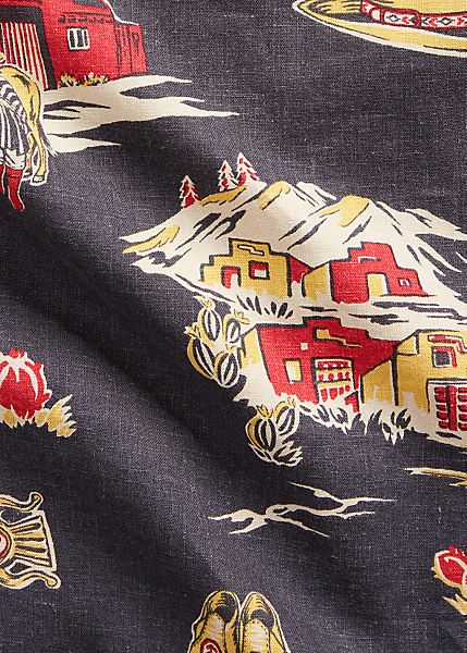 関税送料込☆RALPH LAUREN☆RRL Print Linen-Blend Camp Shirt (RRL 関税送料込☆RALPH LAUREN☆RRL Print Linen-Blend Camp Shirt (RRL