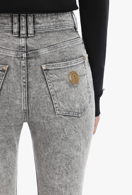 ◆BALMAIN◆ フェード効果のグレーハイウエストスキニージーンズ ◆BALMAIN◆ フェード効果のグレーハイウエストスキニージーンズ