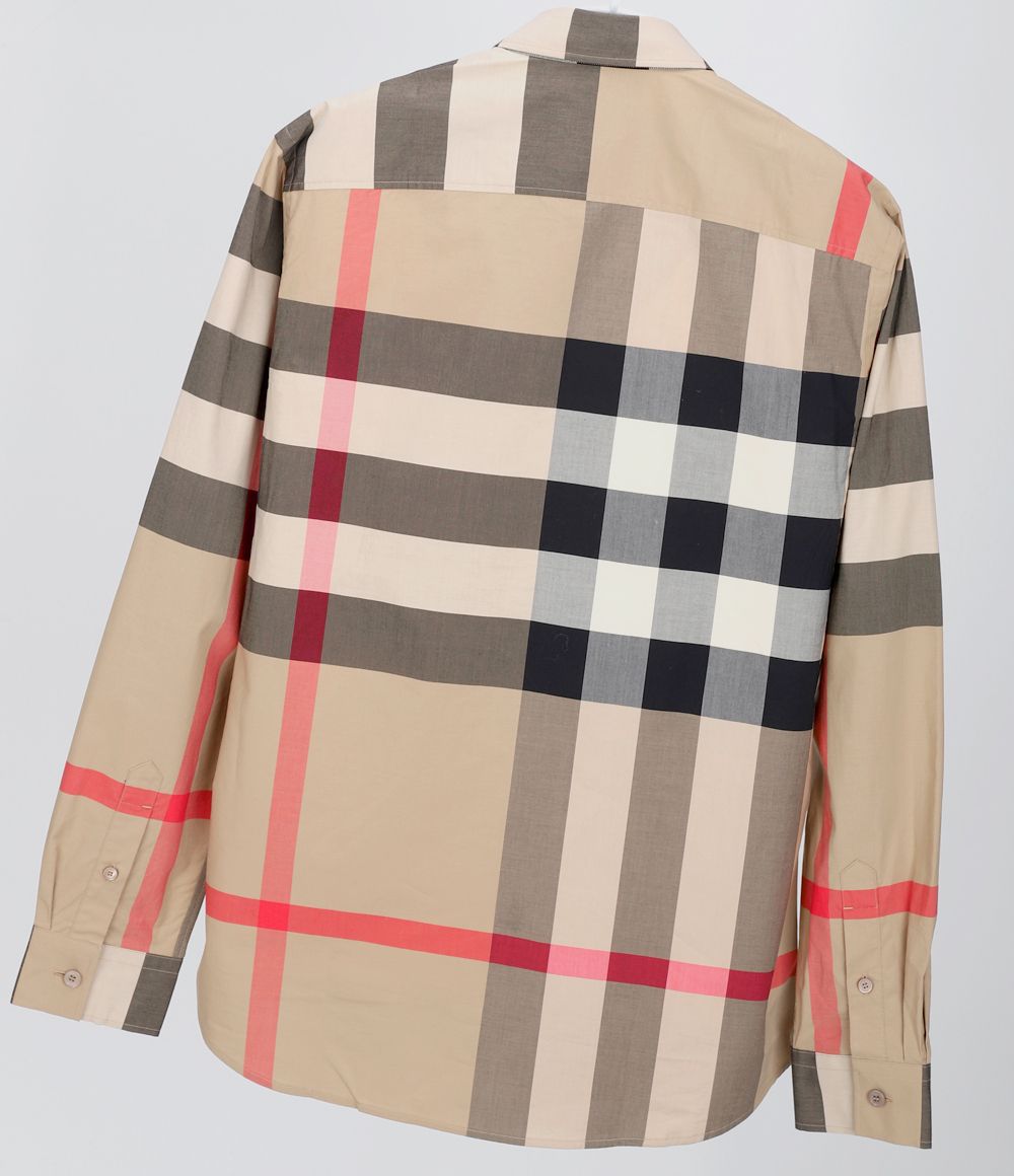 関税負担なしBurberry Check ストレッチコットンポプリン シャツ 関税負担なしBurberry Check ストレッチコットンポプリン シャツ