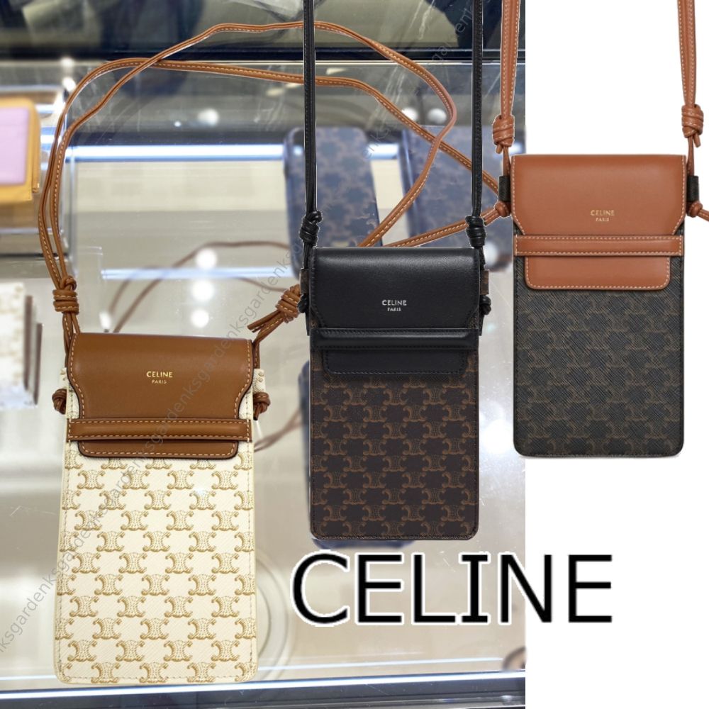 CELINE☆フォンポーチ トリオンフキャンバス&ラムスキン☆即納 CELINE☆フォンポーチ トリオンフキャンバス&ラムスキン☆即納