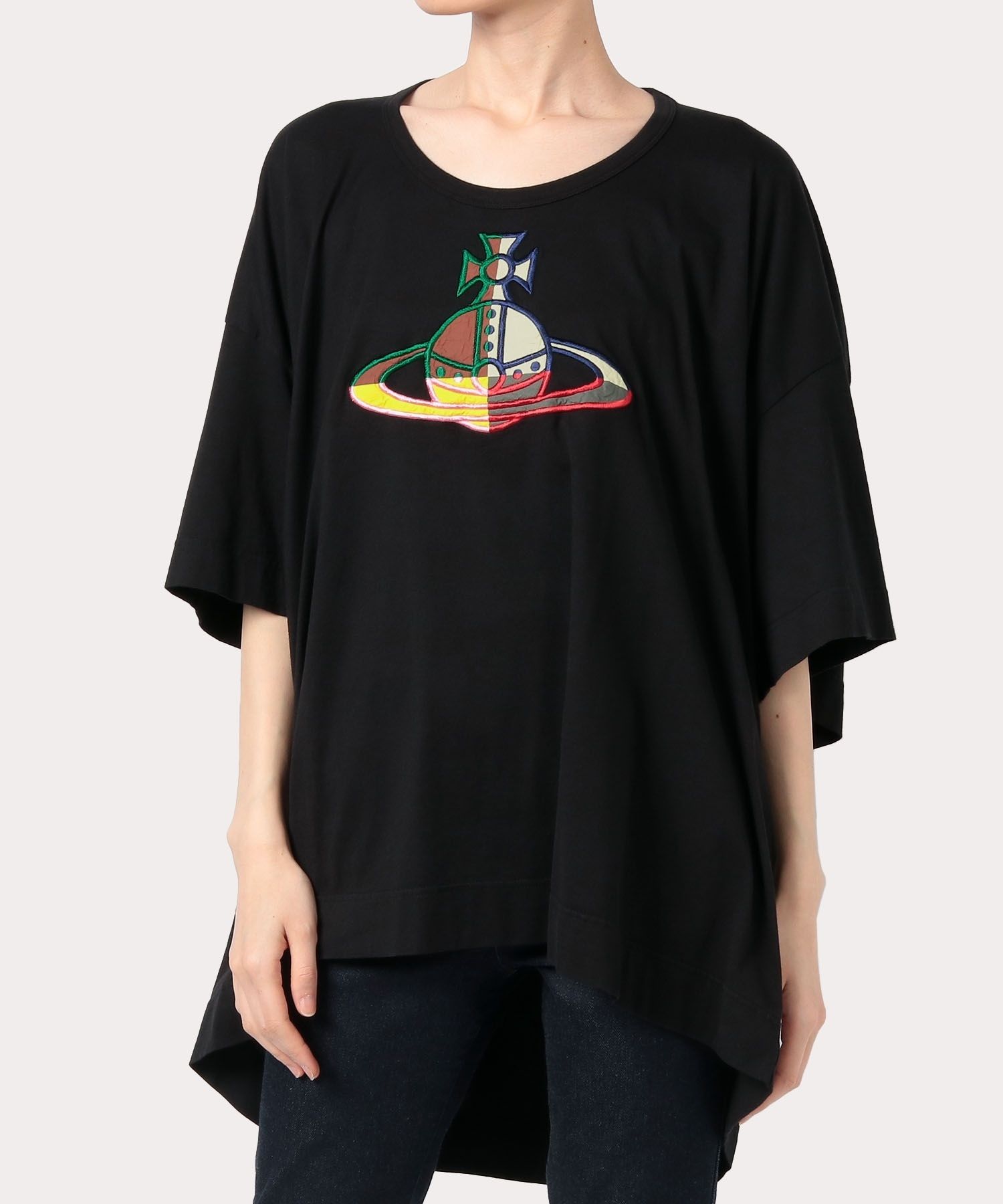 Vivienne Westwood☆クォーターORBアップリケ刺繍 ビッグTシャツ Vivienne Westwood☆クォーターORBアップリケ刺繍 ビッグTシャツ