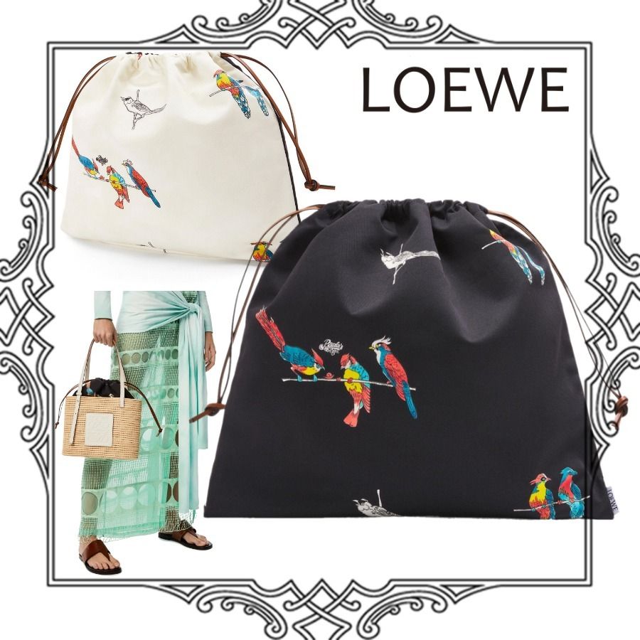 LOEWE パロット ドローストリングポーチ 国内直営店 すぐ届く (LOEWE ...