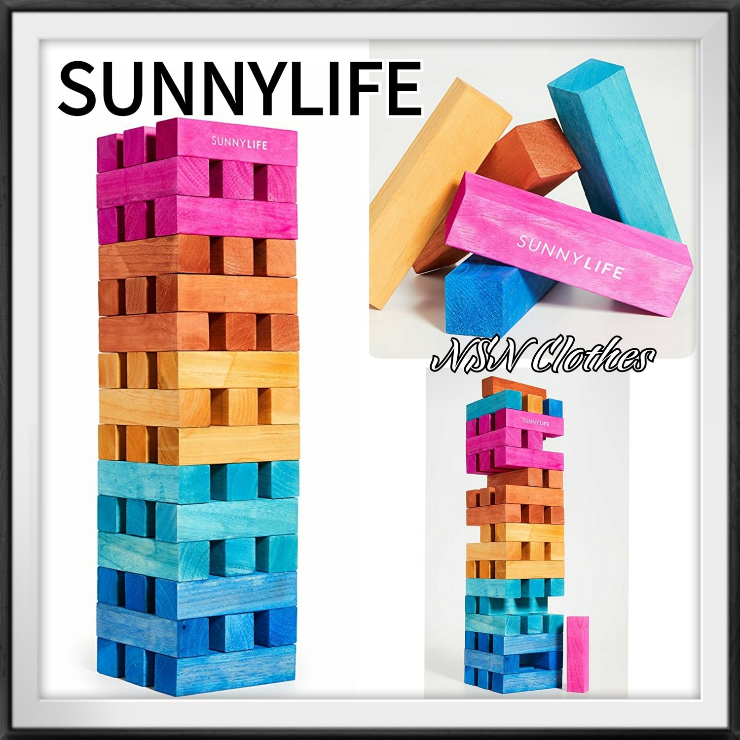 Sunnylife ゲーム 木製 ジェンガ メガジャンブタワー Sunnylife ゲーム Buyma