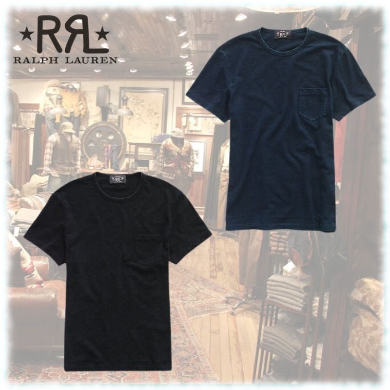 希少☆ RRL(ダブルアールエル) インディゴ ポケット Tシャツ (RRL/T ...