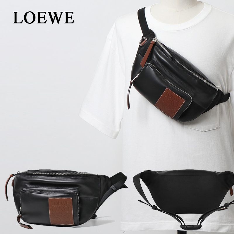 関税負担なしLOEWE レザー×ナイロン ベルトバッグ ボディバッグ (LOEWE 関税負担なしLOEWE レザー×ナイロン ベルトバッグ ボディバッグ (LOEWE