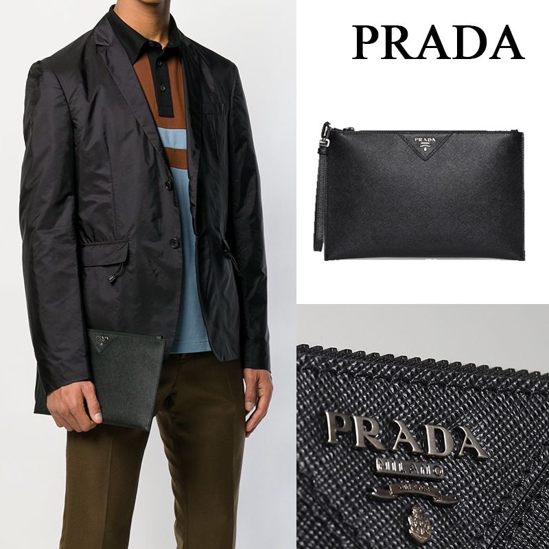 関税負担なし☆PRADA プラダ サフィアーノレザー ポーチ (PRADA 関税負担なし☆PRADA プラダ サフィアーノレザー ポーチ (PRADA